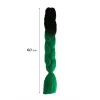 Yeşil Siyah İki Renk Ombreli Afrika Zenci Örgüsü Box Braid Sentetik Saç 60cm 100gr
