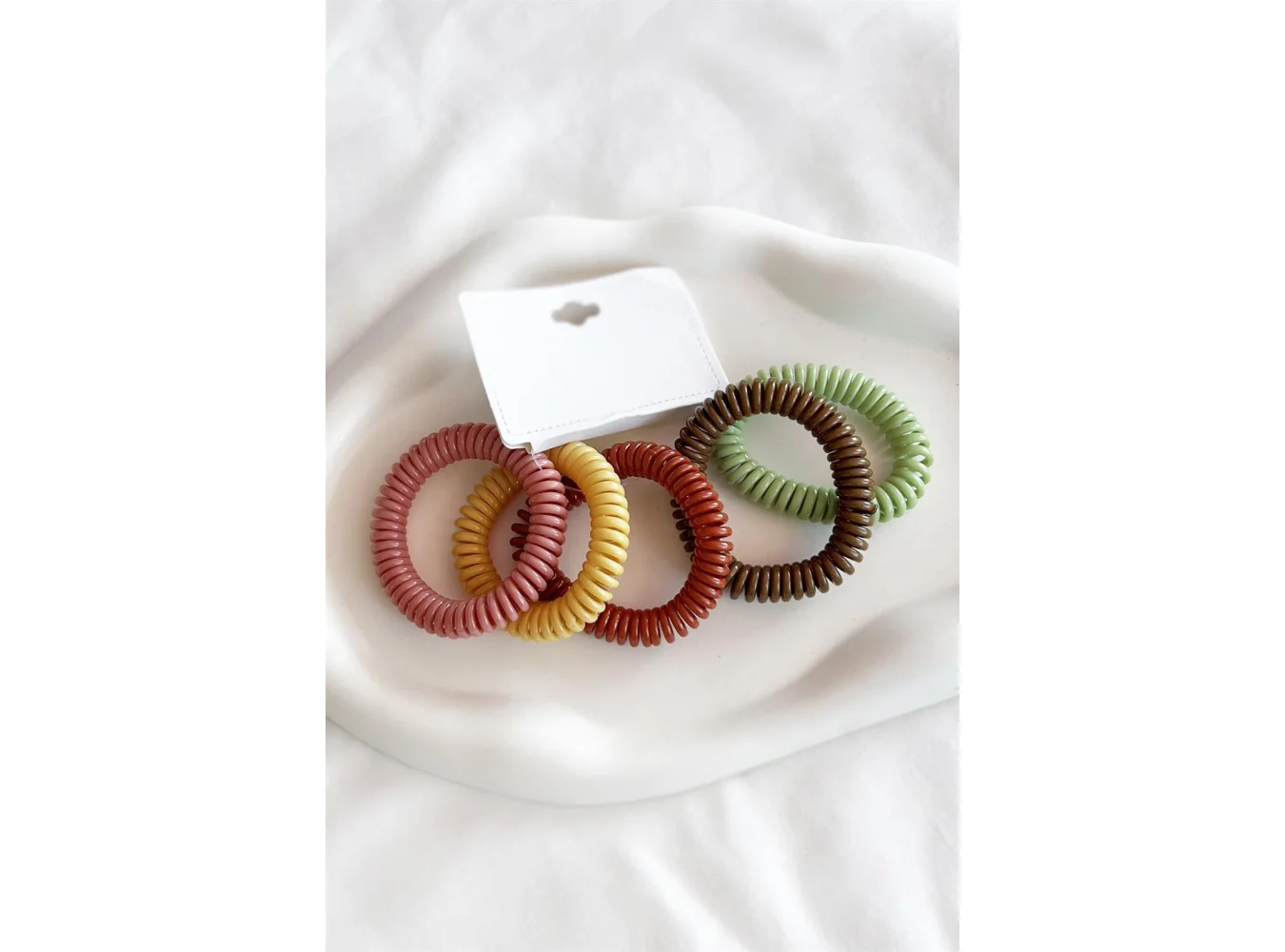 5lı Karışık Renk Helezon Lastik Toka