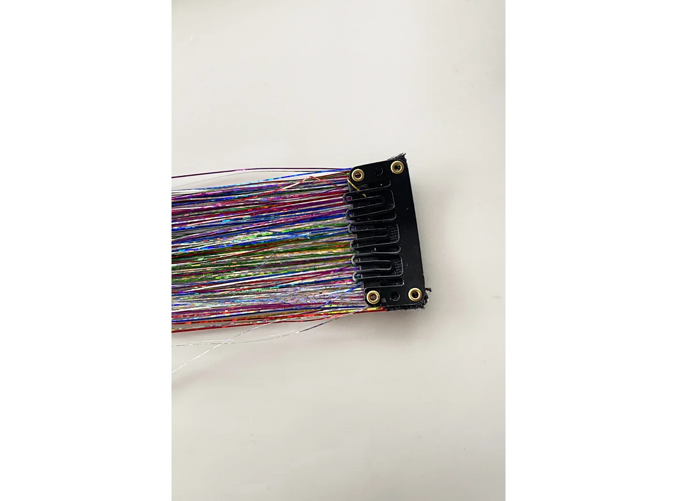 Çok Renkli Simli Yan Çıtçıtlı Postiş Hair Tinsel Shiny Hair (50 Cm)