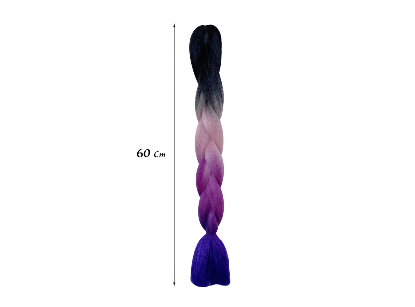 Siyah Üç Renk Ombreli Afrika Zenci Örgüsü Box Braid Sentetik Saç 60cm 100gr