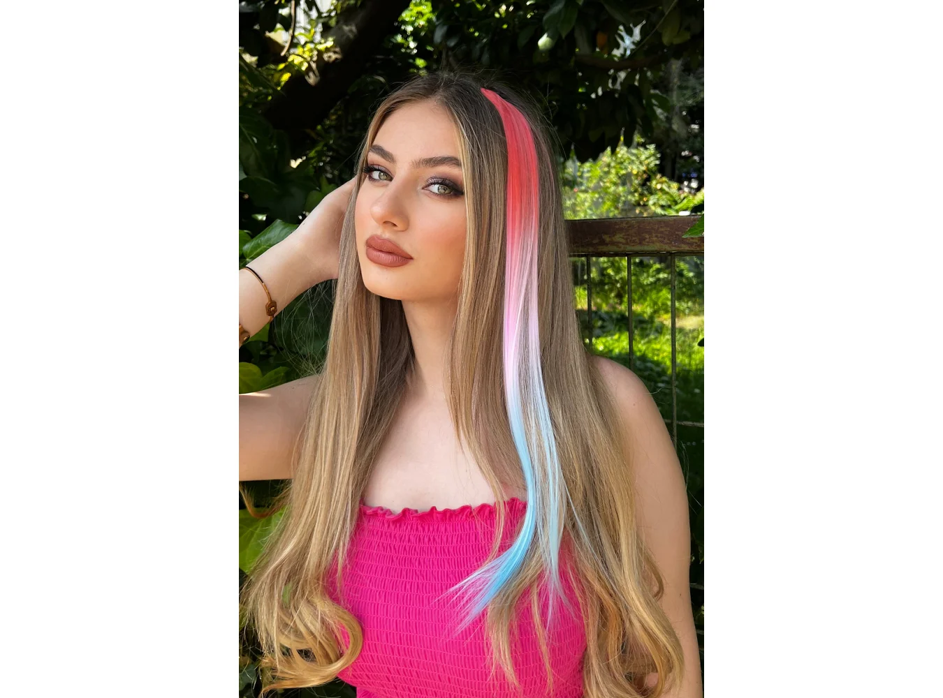 Yan Çıt Çıt Postiş / 3 Renk Ombre / 50 Cm