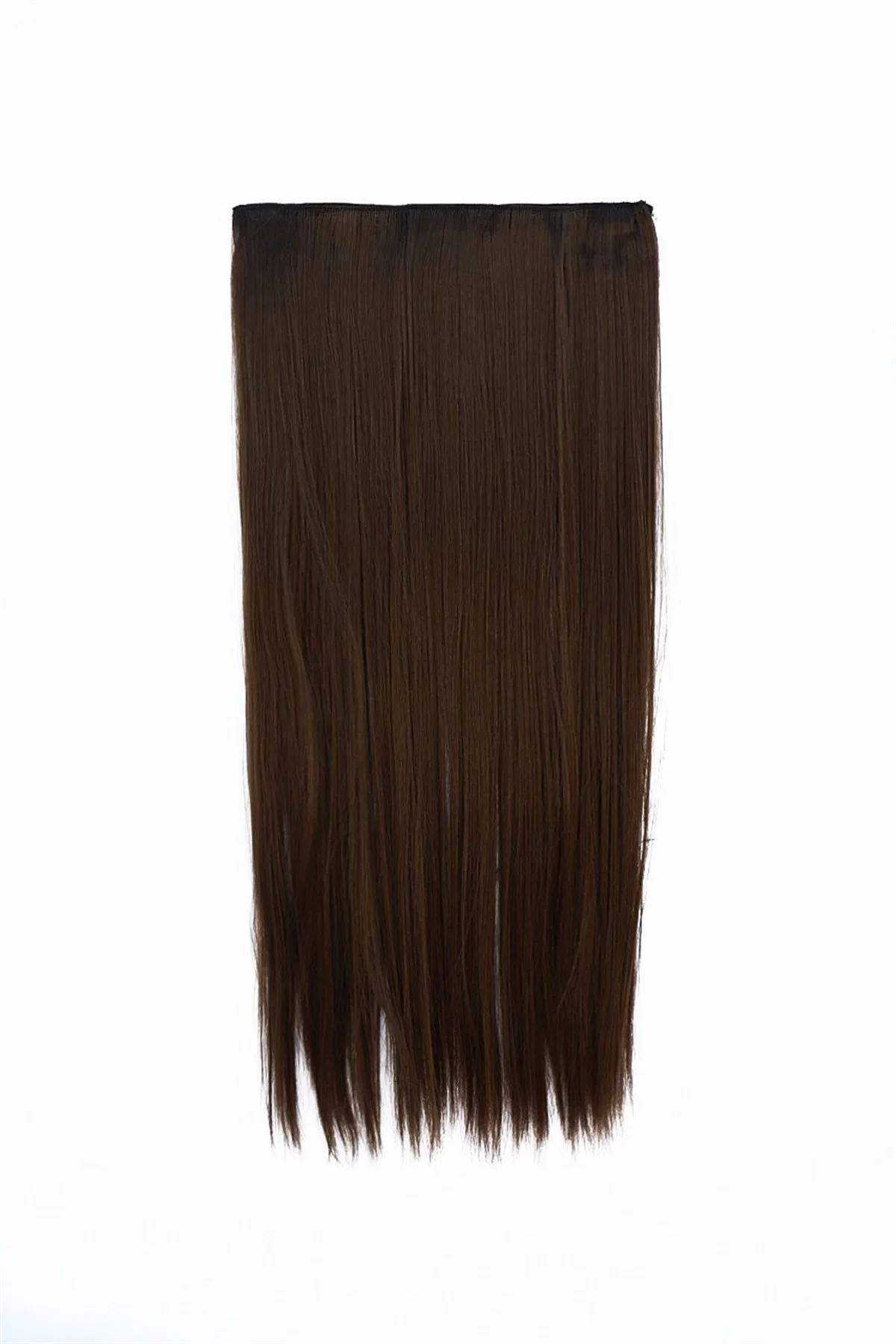 Isıya Dayanıklı Yarımay Çıt Çıt Saç - HT6K - Kestane Kahvesi - Düz - 60 Cm - 110 Gr (Begüm)