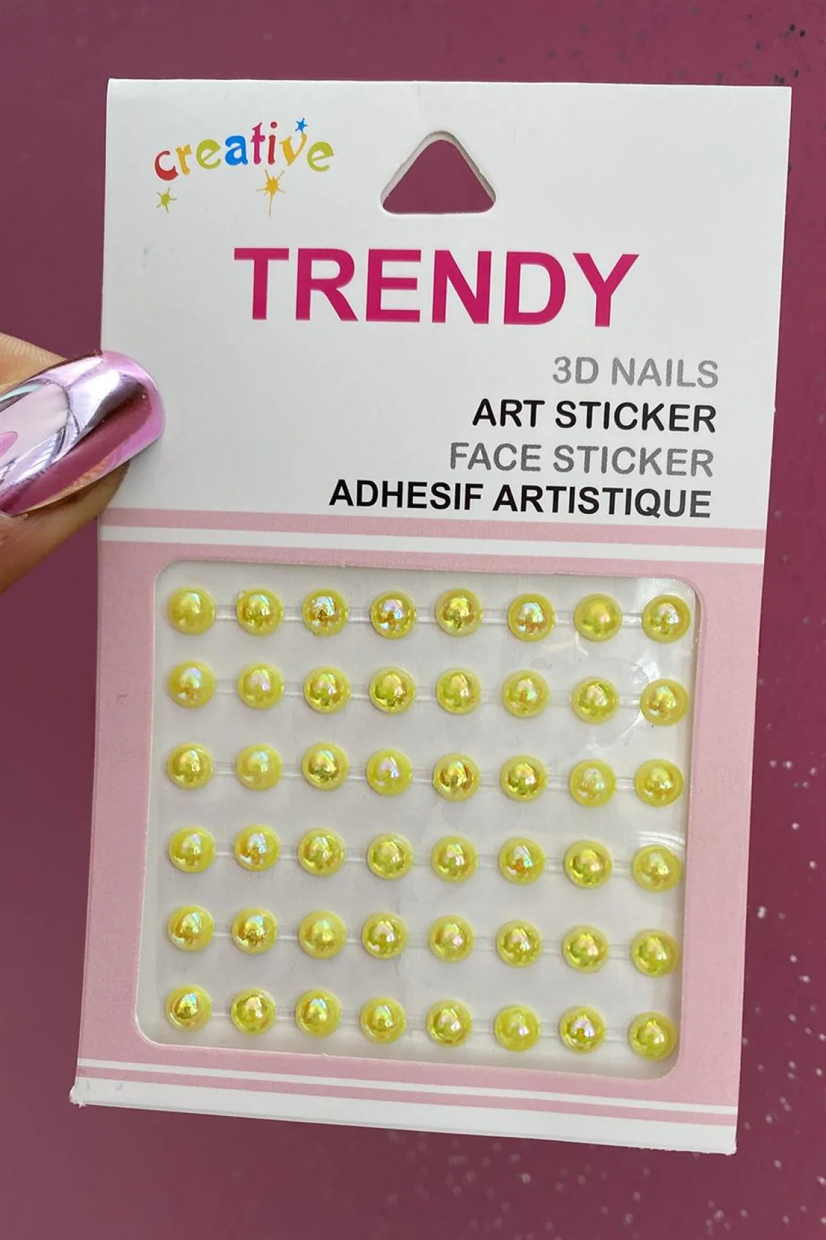 Sarı Renk Saç Vücut Ve Yüz Taşı Sticker