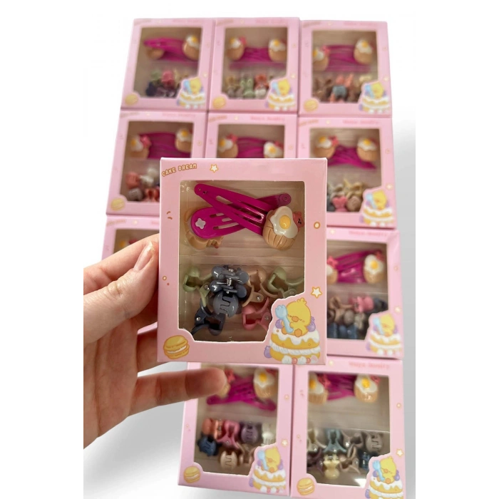 12li Karışık Renk Kutulu Toka Set