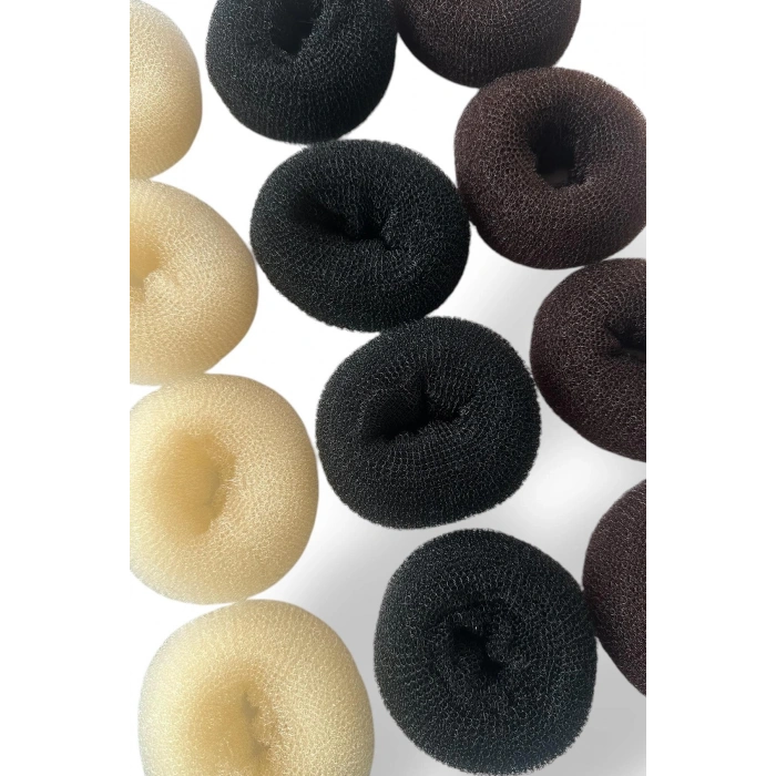 12li Karışık Renk Sünger Topuz Tokası Set