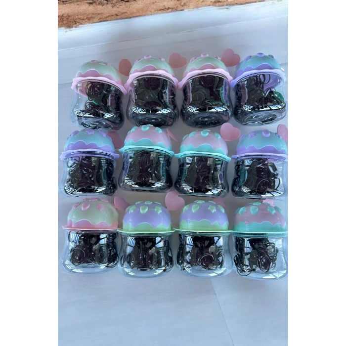 12li Siyah Renk Perma Lastik Toka Set