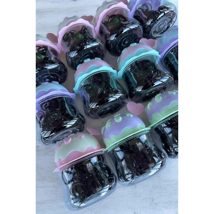 12li Siyah Renk Perma Lastik Toka Set