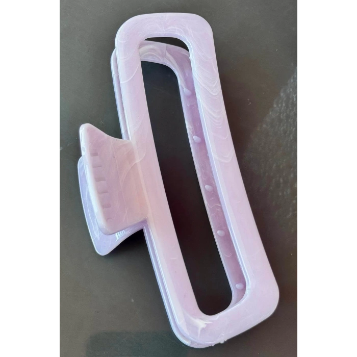 Açık Pembe Renk Mermer Desenli Kemik Mandal Toka