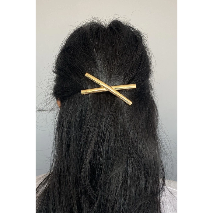 Altın Renk Çarpı Figürlü Otomat Toka