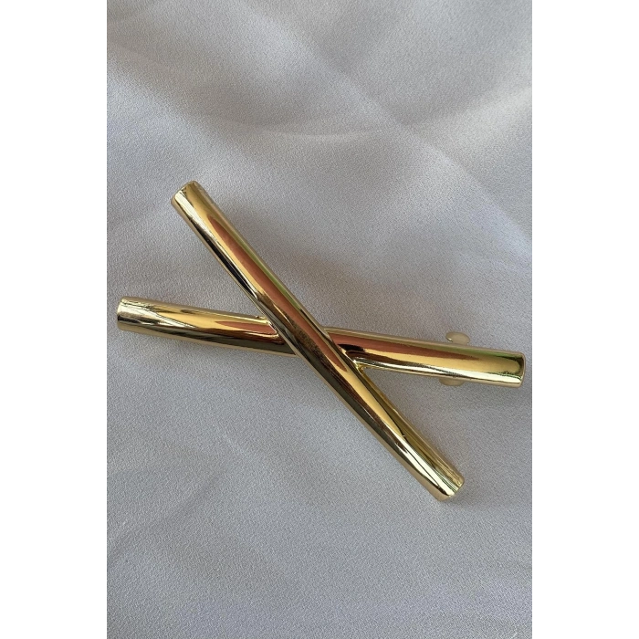 Altın Renk Çarpı Figürlü Otomat Toka