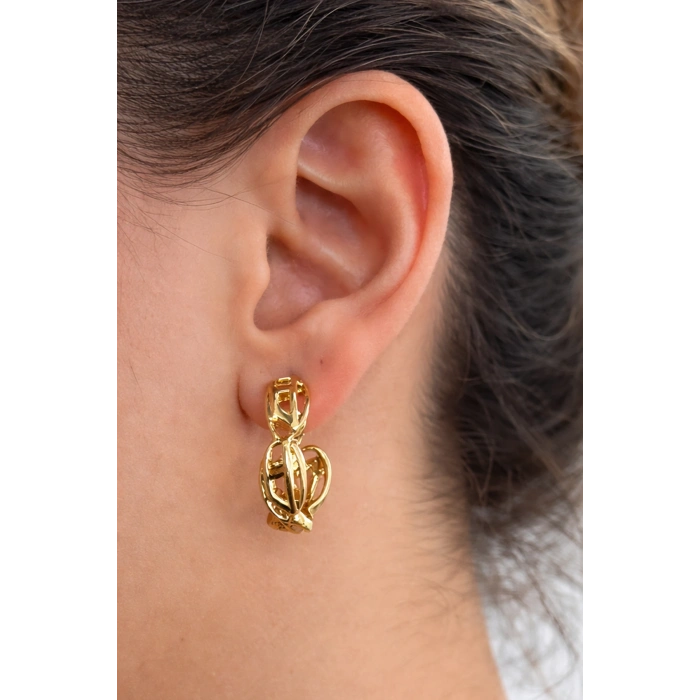 Altın Renk Çelik Küpe (Çift)