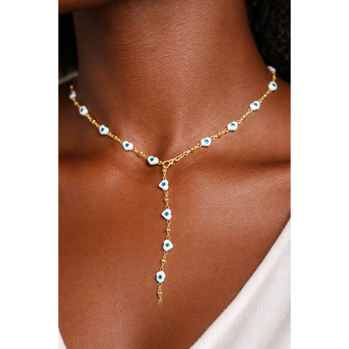 Altın Renk Kalp Figürlü Çelik Y Kolye