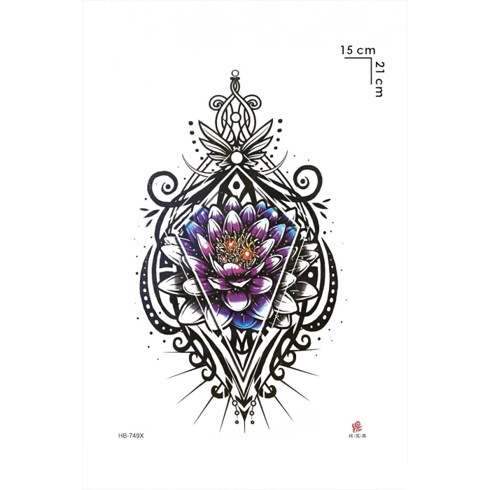 Çiçek Motifli Geçici Dövme Tattoo