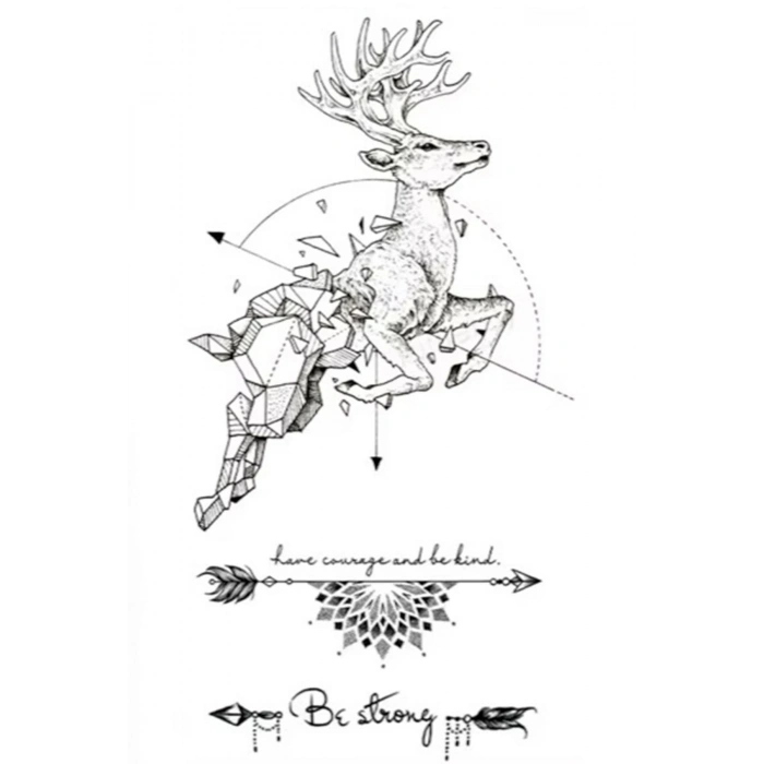 Geçici Geyik Figürlü Mini Dövme Tattoo
