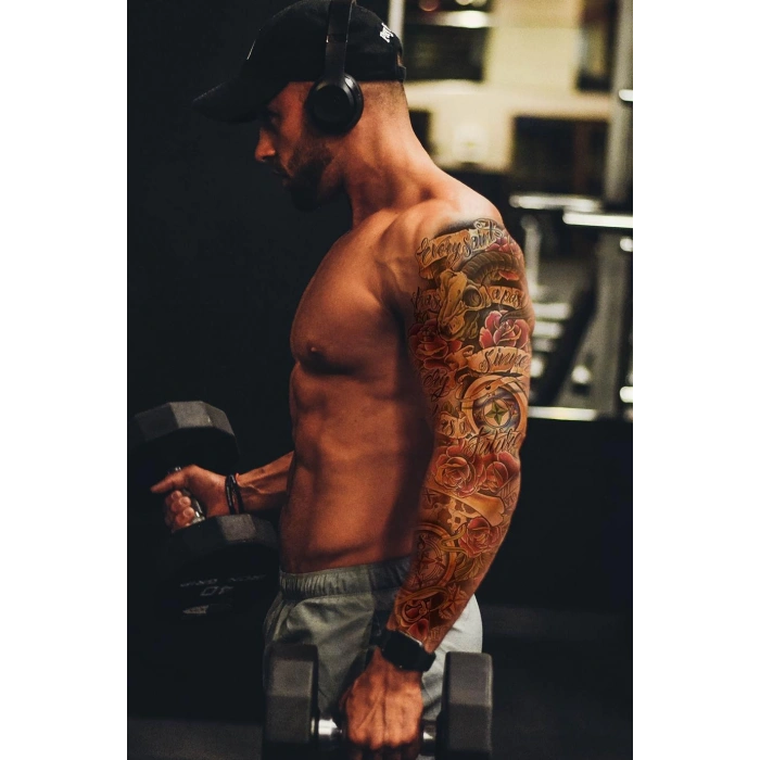 Geçici Gül Karışık Desen Dövme Tattoo