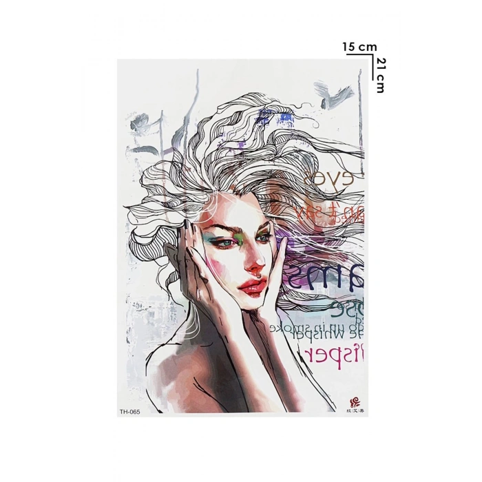 Geçici Kadın Modelli ve Yazılı Dövme Tattoo