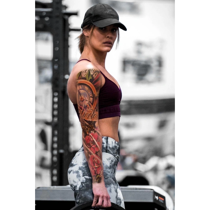 Geçici Saat ve Gül Desen Dövme Tattoo