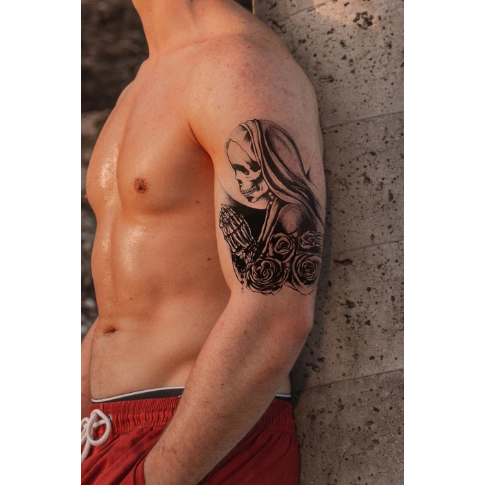 Gerçekçi Geçici Kurukafa Dövme Tattoo