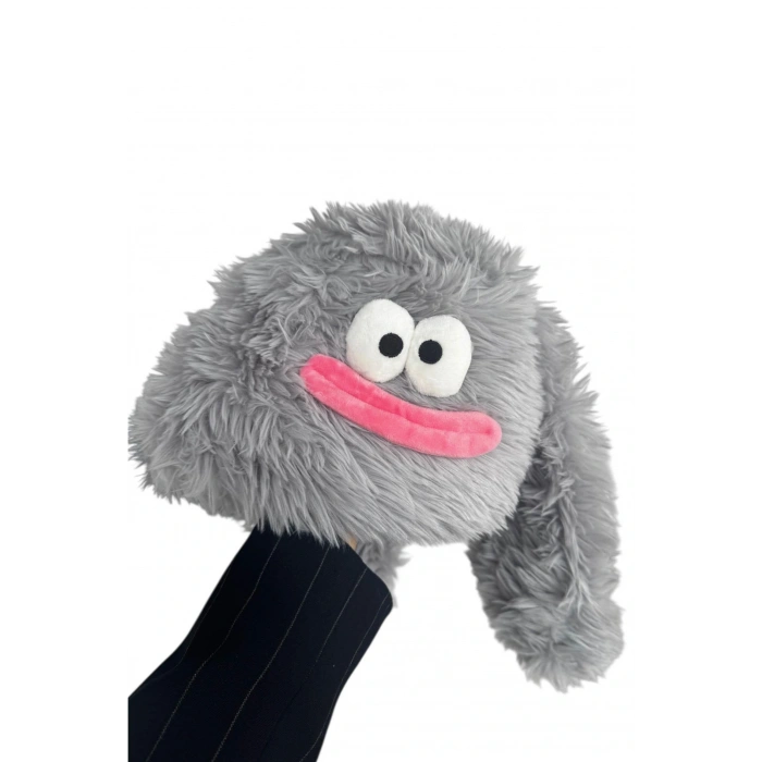 Gri Renk Canavar Figürlü Peluş Şapka