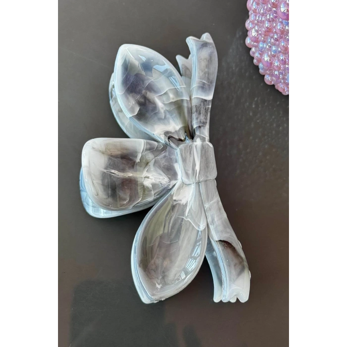 Gri Renk Mermer Desenli Kemik Mandal Toka