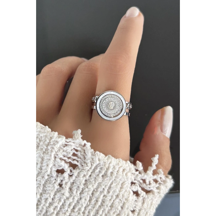 Gümüş Renk Çelik Ayarlanabilir Yüzük