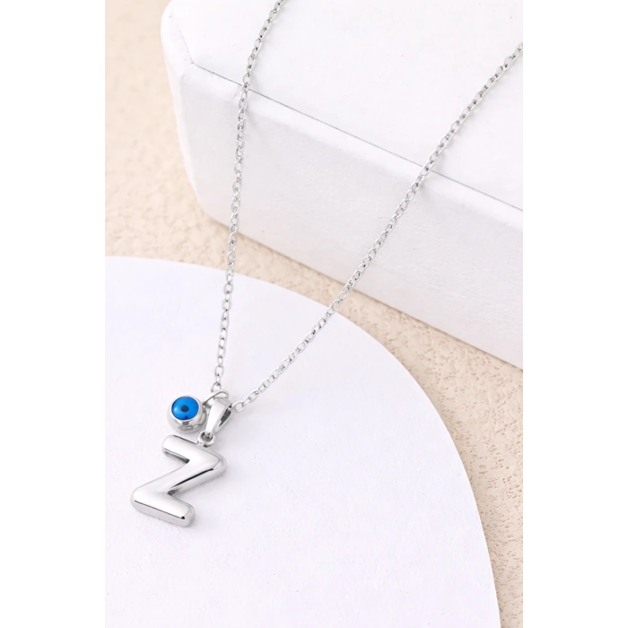 Gümüş Renk Z Harf Çelik Kolye