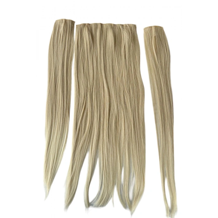 Isıya Dayanıklı Yıkanabilir Yarımay Premium ÇıtÇıt Saç 2# Bal Köpüğü-Duz-65Cm-231 Gr-2 Adet YanÇıtÇıtSaç