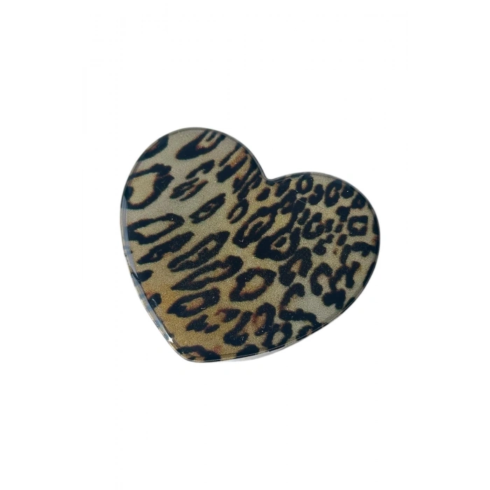 Kahve Renk Kalp Figürlü 3D Telefon Tutacağı