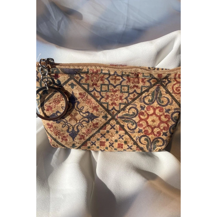 Kahverengi Etnik Desen Cüzdan/ Anahtarlık