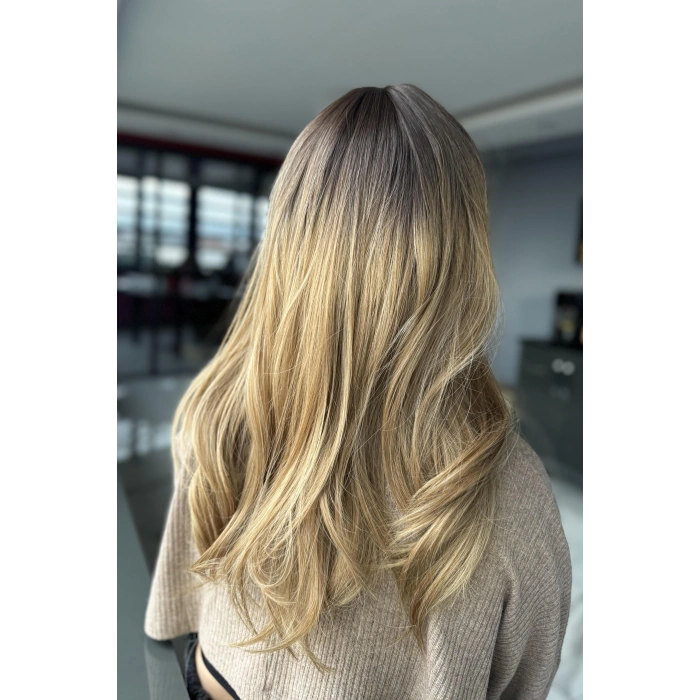 Kahverengi Ve Sarı Ombreli Dalgalı Peruk