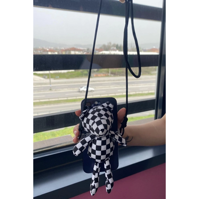 Karışık Renk Ayıcık Figürlü İpli Telefon Aksesuarı