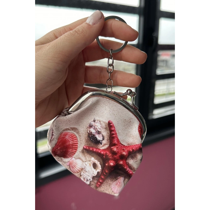 Karışık Renk Deniz Yıldız Figürlü Cüzdan/Anahtarlık