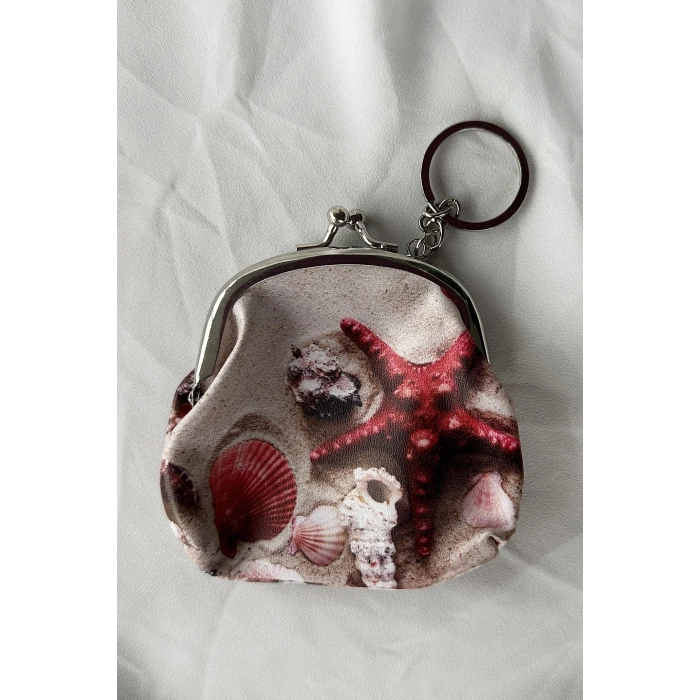 Karışık Renk Deniz Yıldız Figürlü Cüzdan/Anahtarlık