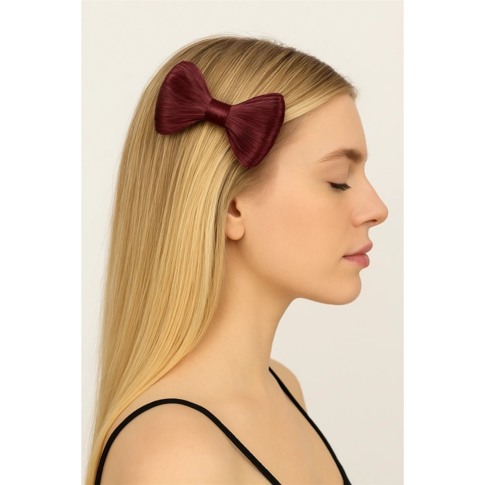 Kızıl Renk Saçlı Kurdele Figürlü Pens Toka