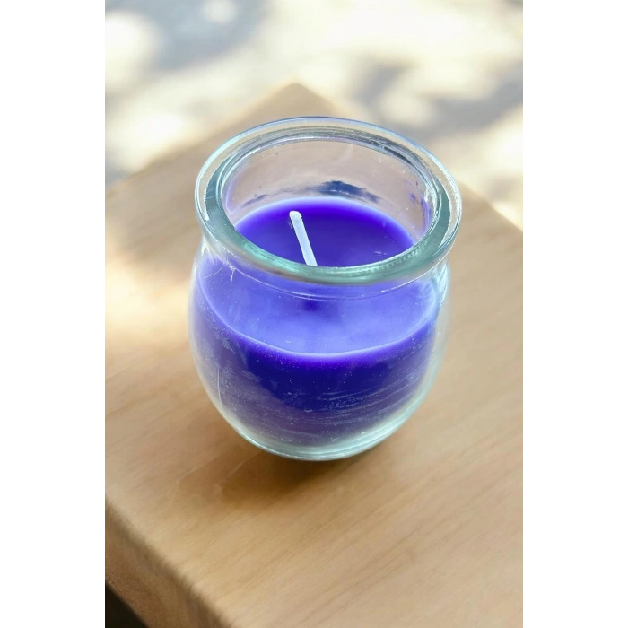 Mor Renk Bardakta Kokulu Dekoratif Mum