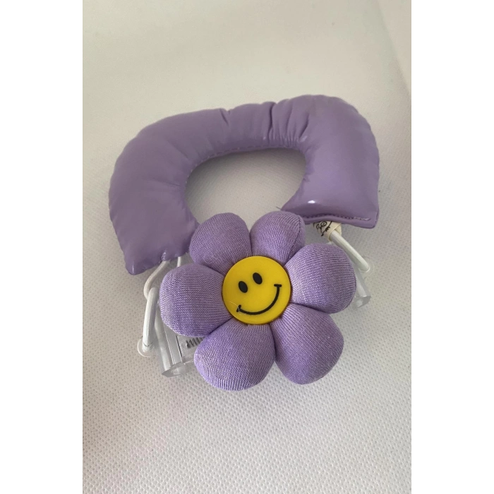 Mor Renk Papatya Figürlü Telefon Aksesuarı