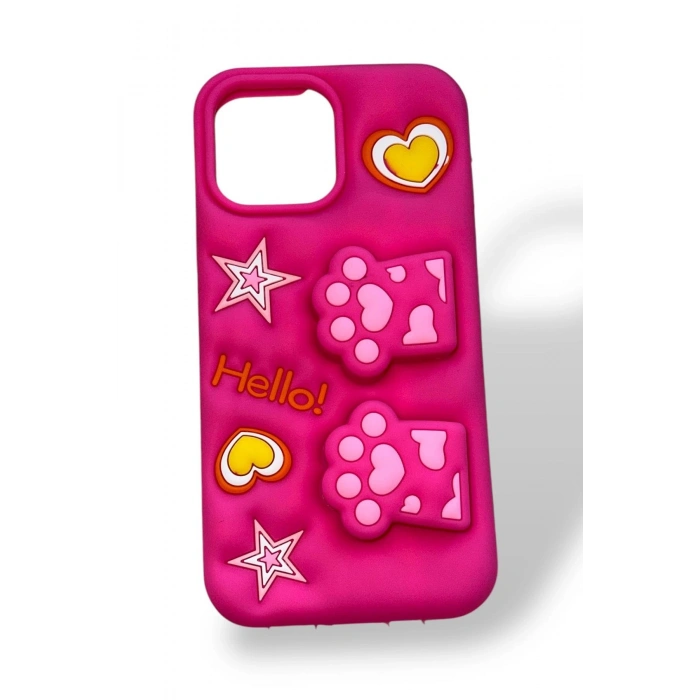 Pembe Renk Pati Figürlü 13 Pro Max Telefon Kılıfı
