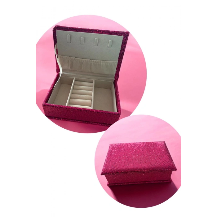 Pembe Renk Sim Detaylı Takı Kutusu