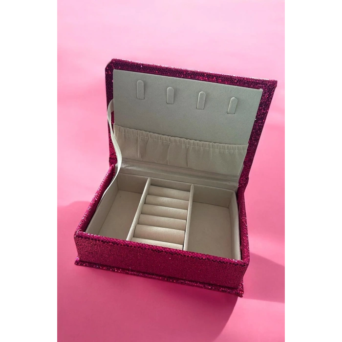 Pembe Renk Sim Detaylı Takı Kutusu