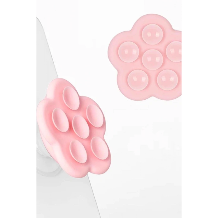 Pembe Renk Vantuzlu Beşgen Telefon Tutucu