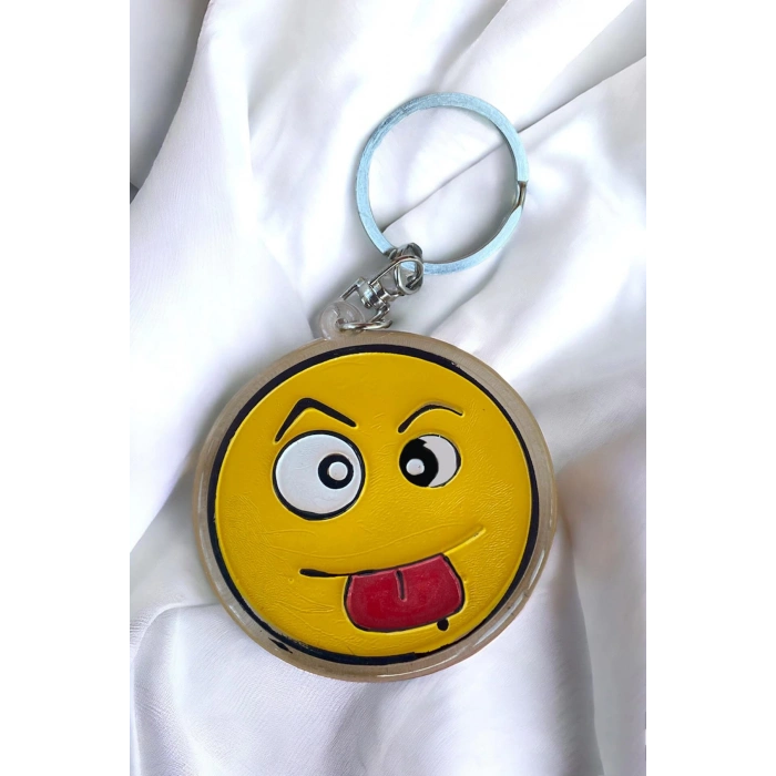 Sarı Renk Emoji Figürlü Anahtarlık