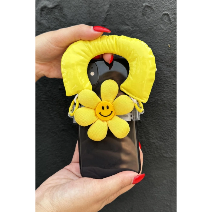 Sarı Renk Papatya Figürlü Telefon Aksesuarı