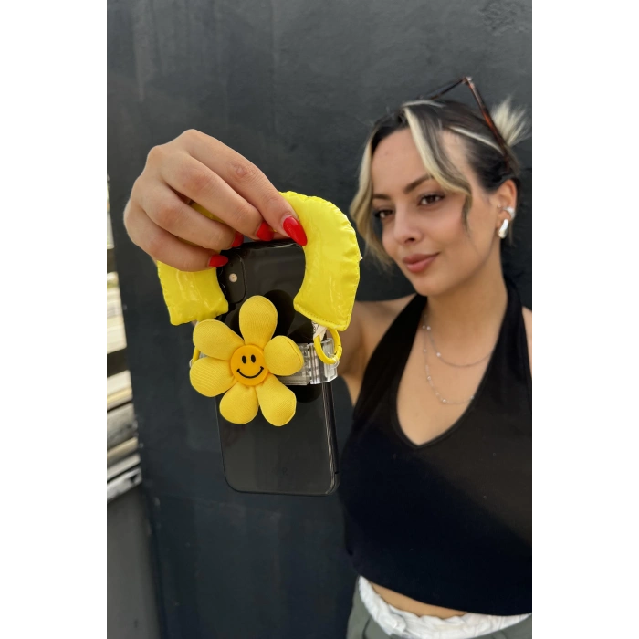 Sarı Renk Papatya Figürlü Telefon Aksesuarı