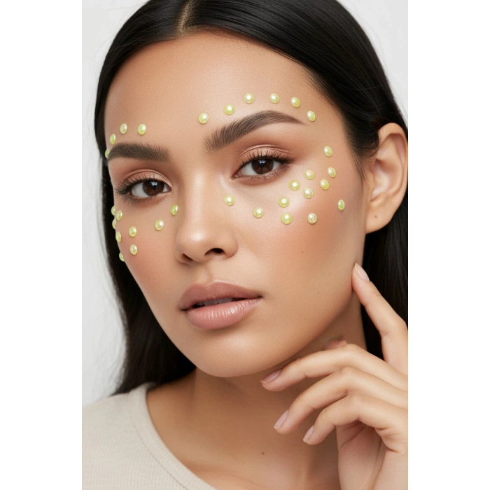 Sarı Renk Saç Vücut Ve Yüz Taşı Sticker