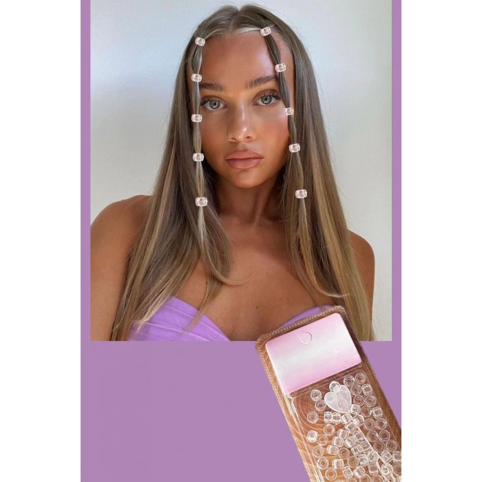 Şeffaf Renk Saç Boncuğu