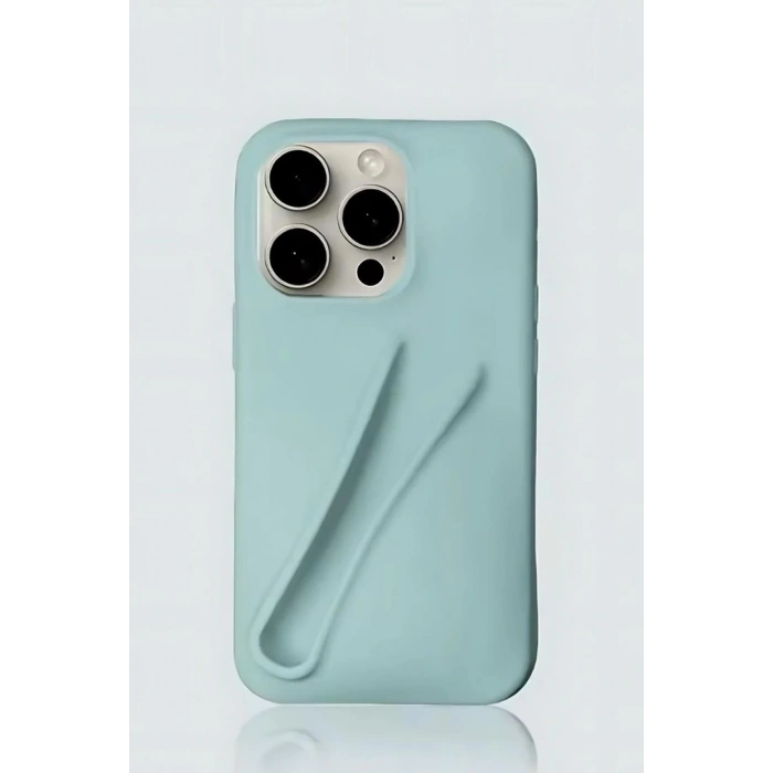 Turkuaz Renk Ruj Koyulabilen 13 Pro Max Telefon Kılıfı