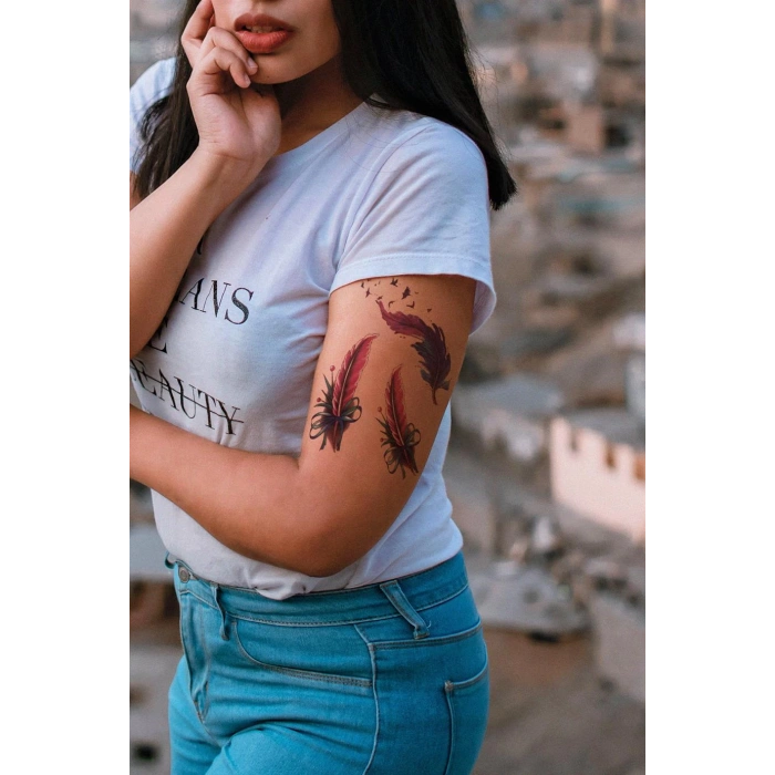 Geçici Tüy Figürlü Dövme Tattoo