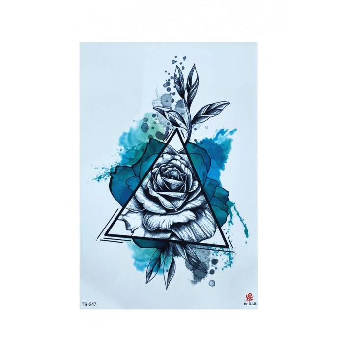 Üçgen Gül Geçici Dövme Tattoo