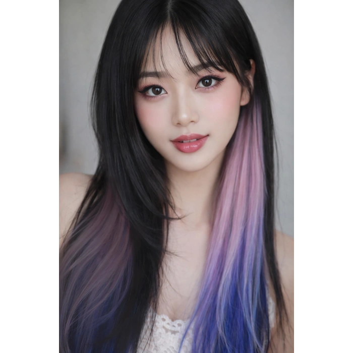 Yan Çıt Çıt Postiş / 2 Renk Ombre / 50 Cm