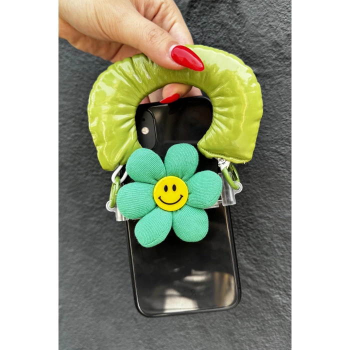 Yeşil Renk Papatya Figürlü Telefon Aksesuarı